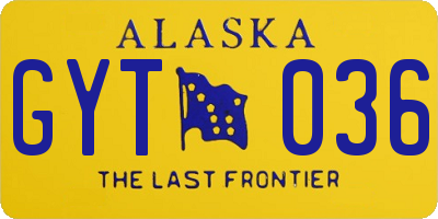 AK license plate GYT036