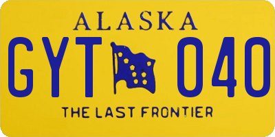 AK license plate GYT040