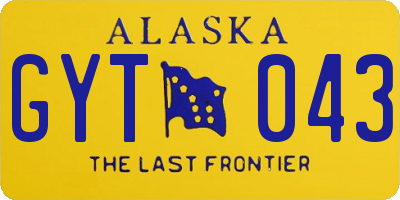 AK license plate GYT043