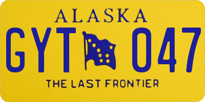 AK license plate GYT047