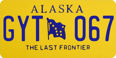 AK license plate GYT067