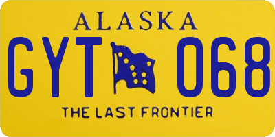 AK license plate GYT068