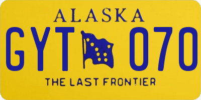 AK license plate GYT070