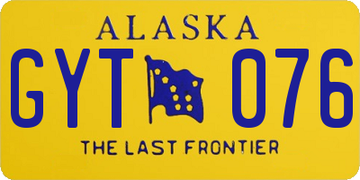 AK license plate GYT076