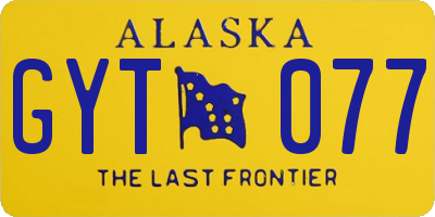 AK license plate GYT077