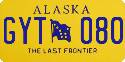 AK license plate GYT080