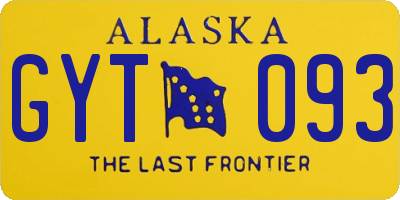 AK license plate GYT093