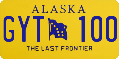 AK license plate GYT100