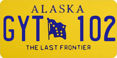 AK license plate GYT102