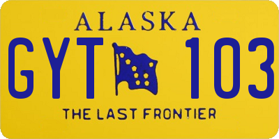 AK license plate GYT103