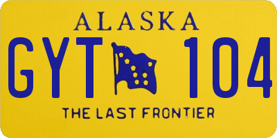 AK license plate GYT104