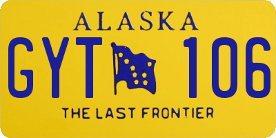 AK license plate GYT106