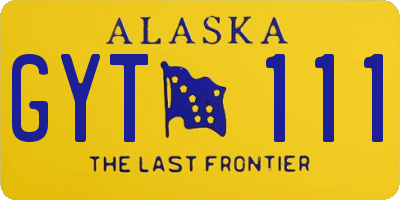 AK license plate GYT111