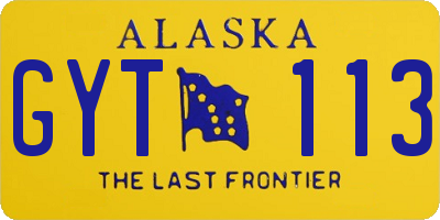 AK license plate GYT113
