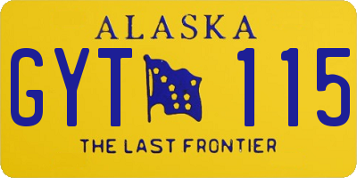 AK license plate GYT115