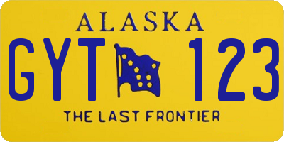 AK license plate GYT123