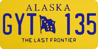 AK license plate GYT135