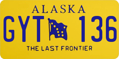 AK license plate GYT136