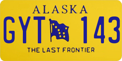 AK license plate GYT143