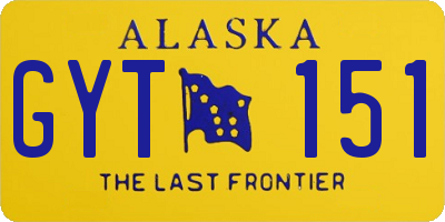 AK license plate GYT151