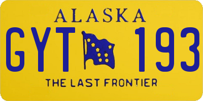 AK license plate GYT193