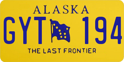 AK license plate GYT194