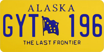 AK license plate GYT196