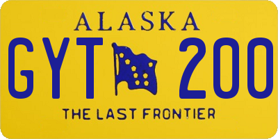 AK license plate GYT200