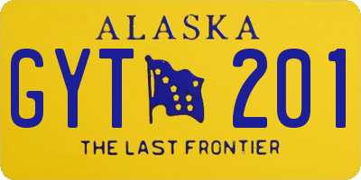 AK license plate GYT201