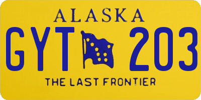 AK license plate GYT203