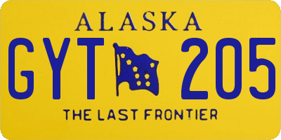 AK license plate GYT205