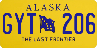 AK license plate GYT206