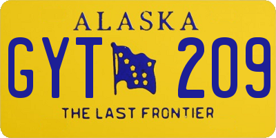 AK license plate GYT209