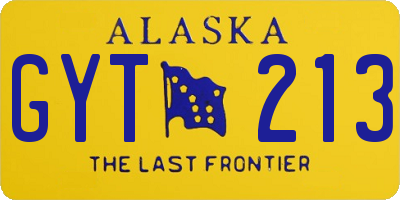 AK license plate GYT213