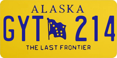 AK license plate GYT214