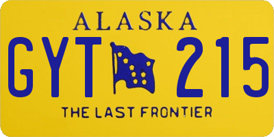 AK license plate GYT215