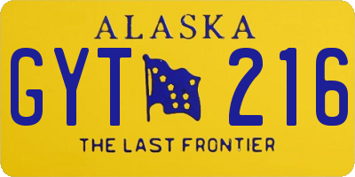 AK license plate GYT216