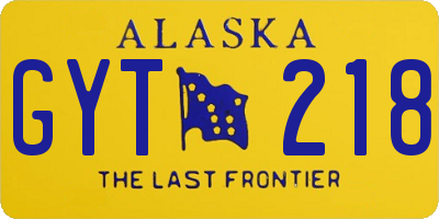 AK license plate GYT218