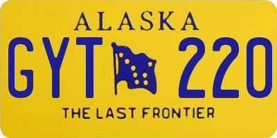 AK license plate GYT220