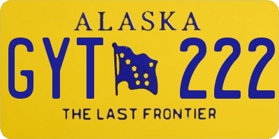 AK license plate GYT222