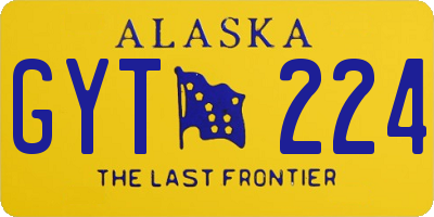 AK license plate GYT224