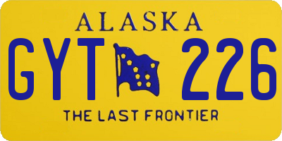 AK license plate GYT226