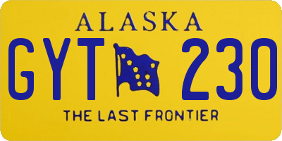 AK license plate GYT230