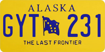 AK license plate GYT231