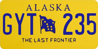 AK license plate GYT235