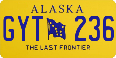 AK license plate GYT236