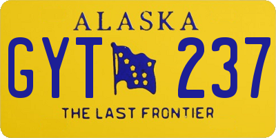 AK license plate GYT237