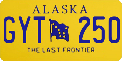 AK license plate GYT250