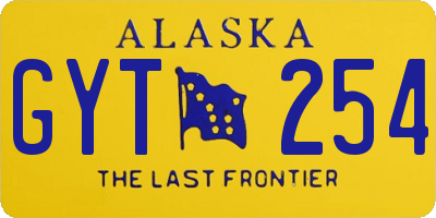 AK license plate GYT254