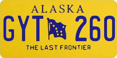 AK license plate GYT260